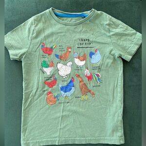 Mini Boden Crazy Chickens Kids Green T-Shirt